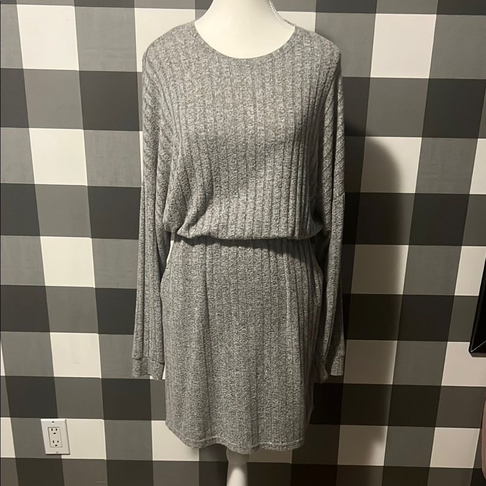 Cozy Gray Knit Dress